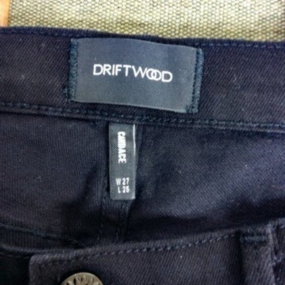 Driftwood Candace Cropped Ruffled Jeans Black 27 - Picture 4 of 6